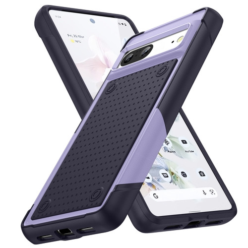 Google Pixel 7 5G PC + TPU Shockproof Protective Phone Case - Light Purple+Sapphire Blue