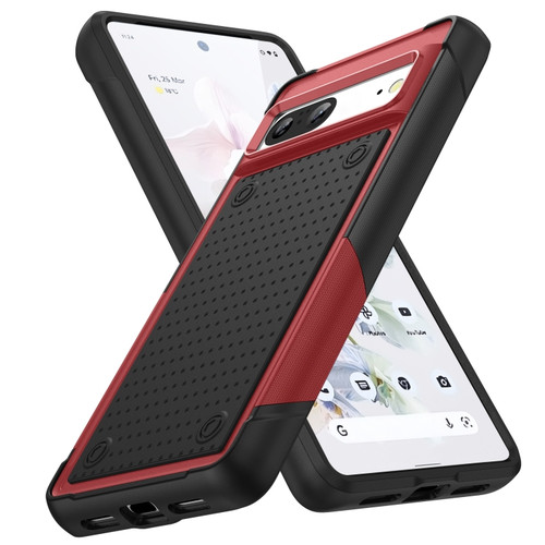 Google Pixel 7 5G PC + TPU Shockproof Protective Phone Case - Red+Black