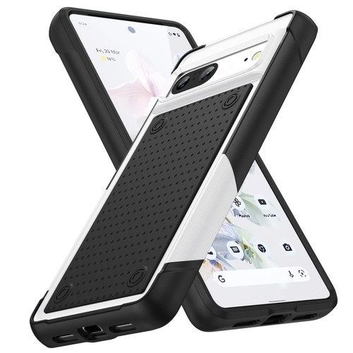 Google Pixel 7 5G PC + TPU Shockproof Protective Phone Case - White+Black