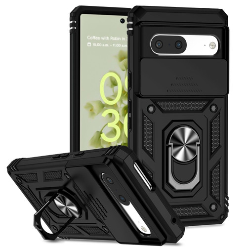 Google Pixel 7 5G Sliding Camshield Holder Phone Case - Black