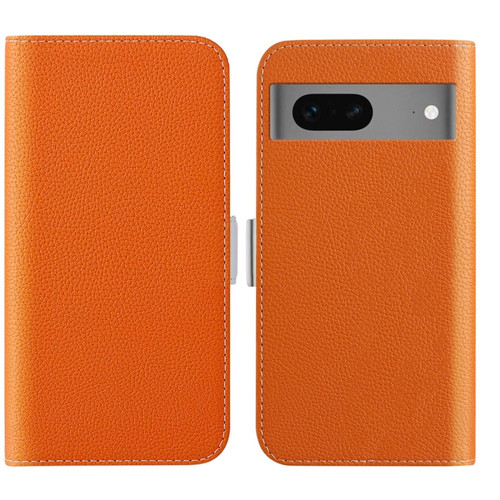 Google Pixel 7 Candy Color Litchi Texture Leather Phone Case - Orange