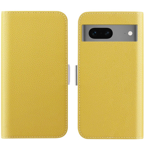 Google Pixel 7 Candy Color Litchi Texture Leather Phone Case - Yellow