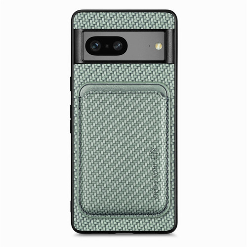 Google Pixel 7 Carbon Fiber Leather Card Magsafe Phone Case - Green