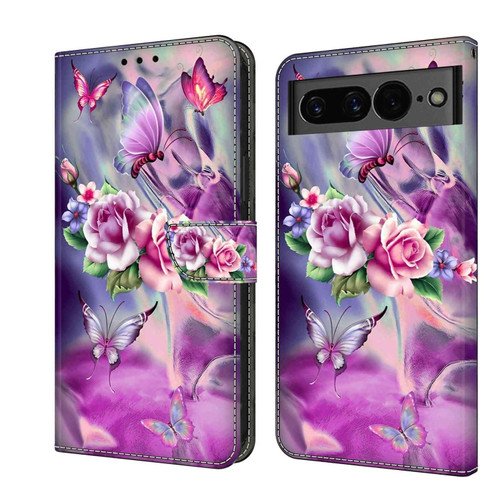 Google Pixel 7 Crystal 3D Shockproof Protective Leather Phone Case - Butterfly