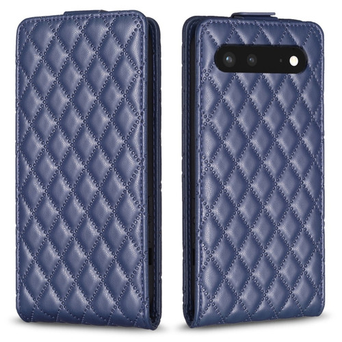 Google Pixel 7 Diamond Lattice Vertical Flip Leather Phone Case - Blue