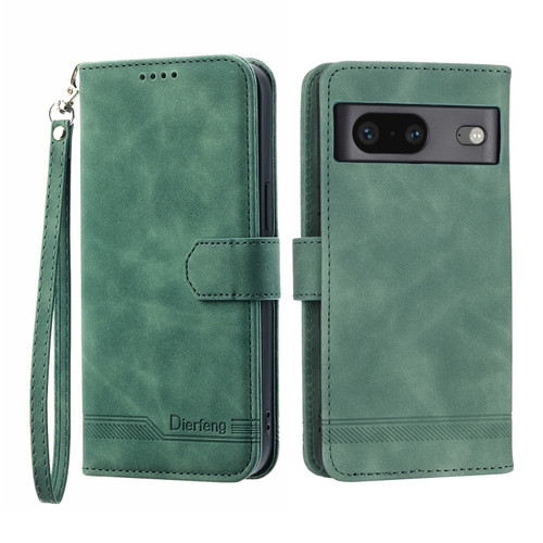 Google Pixel 7 Dierfeng Dream Line TPU + PU Leather Phone Case - Green