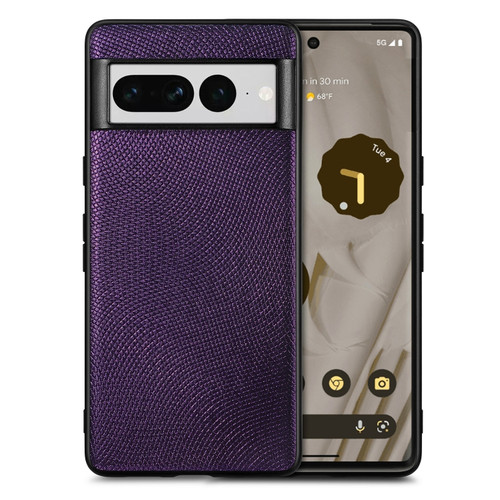 Google Pixel 7 Flow Color Leather Back Cover Phone Case - Purple