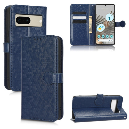 Google Pixel 7 Honeycomb Dot Texture Leather Phone Case - Blue