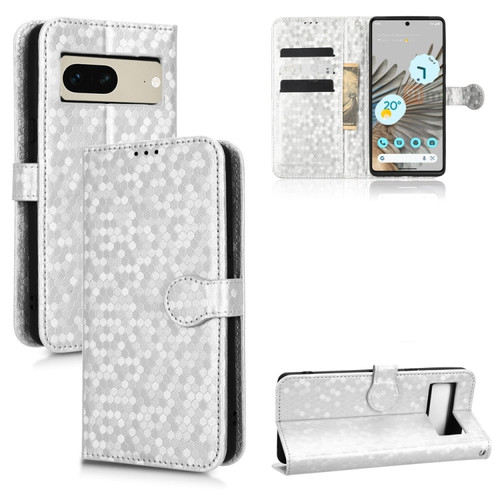 Google Pixel 7 Honeycomb Dot Texture Leather Phone Case - Silver