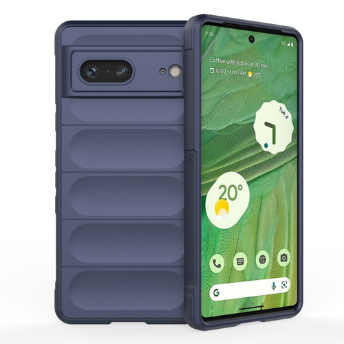 Google Pixel 7 Magic Shield TPU + Flannel Phone Case - Dark Blue