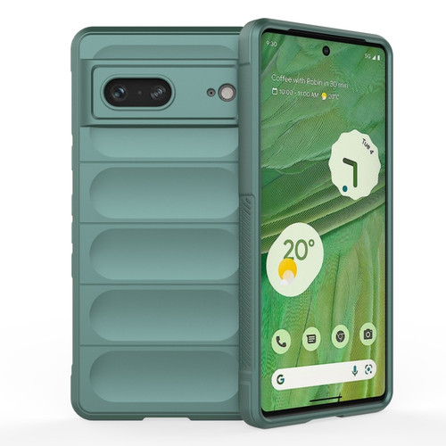 Google Pixel 7 Magic Shield TPU + Flannel Phone Case - Dark Green