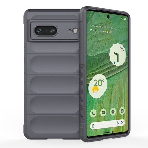 Google Pixel 7 Magic Shield TPU + Flannel Phone Case - Dark Grey
