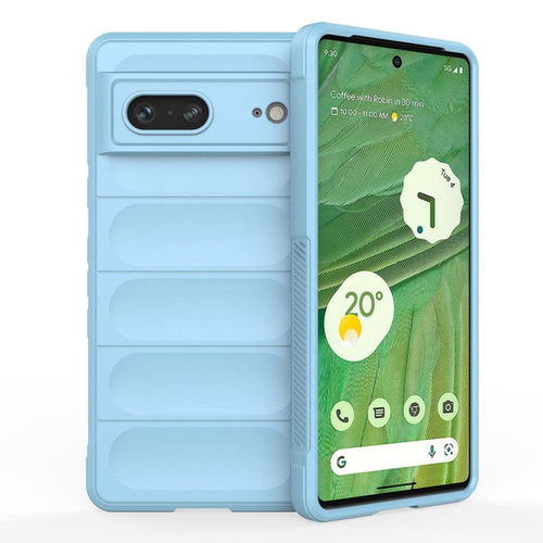 Google Pixel 7 Magic Shield TPU + Flannel Phone Case - Light Blue