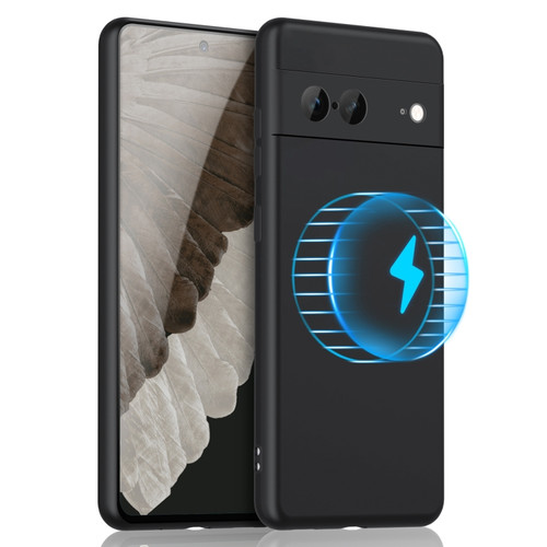 Google Pixel 7 MagSafe Magnetic Liquid Silicone Phone Case - Black
