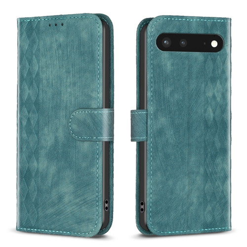 Google Pixel 7 Plaid Embossed Leather Phone Case - Green