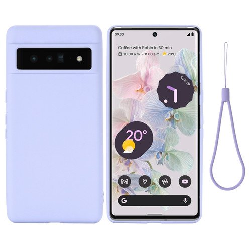 Google Pixel 7 Pure Color Liquid Silicone Shockproof Phone Case - Purple