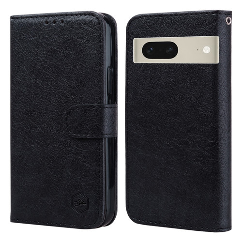 Google Pixel 7 Skin Feeling Oil Leather Texture PU + TPU Phone Case - Black