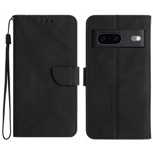 Google Pixel 7 Stitching Embossed Leather Phone Case - Black