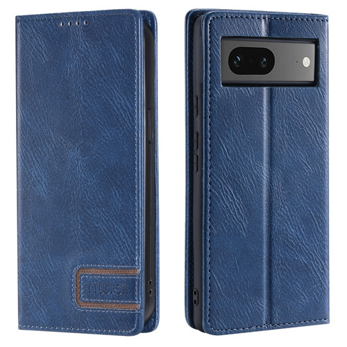 Google Pixel 7 TTUDRCH RFID Retro Texture Leather Phone Case - Blue