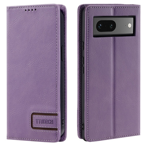 Google Pixel 7 TTUDRCH RFID Retro Texture Leather Phone Case - Purple