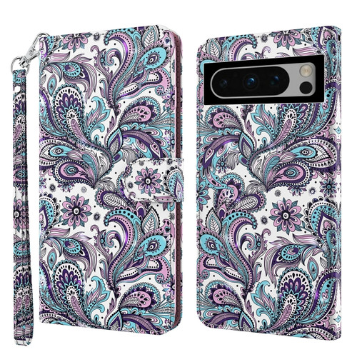 Google Pixel 8 3D Painting Pattern Flip Leather Phone Case - Swirl Pattern