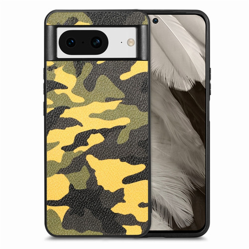 Google Pixel 8 Camouflage Leather Back Cover Phone Case - Yellow