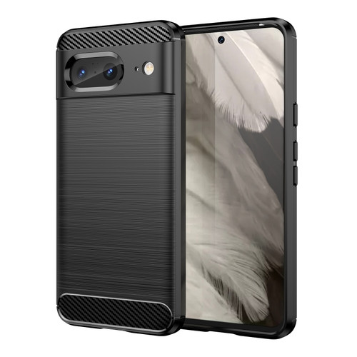 Google Pixel 8 Carbon Fiber Brushed Texture TPU Case - Black