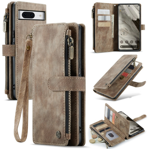 Google Pixel 8 CaseMe C30 Multifunctional Leather Phone Case - Brown