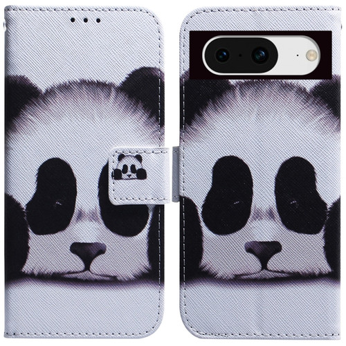 Google Pixel 8 Coloured Drawing Flip Leather Phone Case - Panda