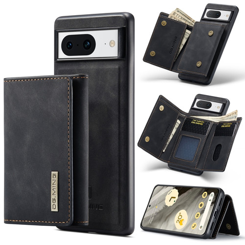 Google Pixel 8 DG.MING M1 Series 3-Fold Multi Card Wallet + Magnetic Phone Case - Black