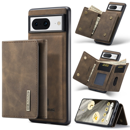 Google Pixel 8 DG.MING M1 Series 3-Fold Multi Card Wallet + Magnetic Phone Case - Coffee