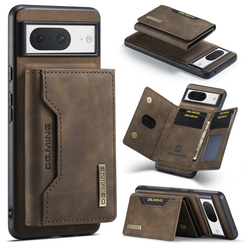 Google Pixel 8 DG.MING M2 Series 3-Fold Multi Card Bag + Magnetic Phone Case - Coffee