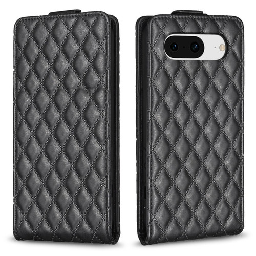 Google Pixel 8 Diamond Lattice Vertical Flip Leather Phone Case - Black