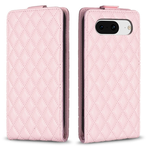 Google Pixel 8 Diamond Lattice Vertical Flip Leather Phone Case - Pink