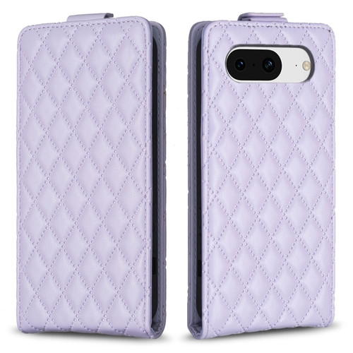 Google Pixel 8 Diamond Lattice Vertical Flip Leather Phone Case - Purple