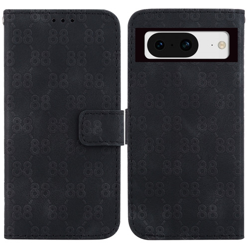 Google Pixel 8 Double 8-shaped Embossed Leather Phone Case - Black