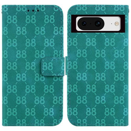 Google Pixel 8 Double 8-shaped Embossed Leather Phone Case - Green