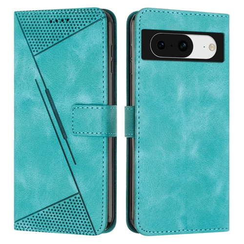 Google Pixel 8 Dream Triangle Leather Phone Case with Lanyard - Green