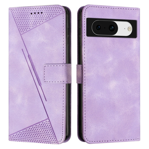 Google Pixel 8 Dream Triangle Leather Phone Case with Lanyard - Purple