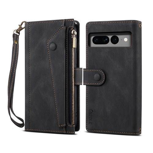 Google Pixel 8 ESEBLE Retro Frosted RFID Flip Leather Phone Case - Black