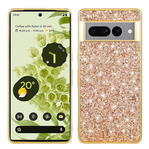 Google Pixel 8 Glitter Powder Shockproof TPU Phone Case - Gold