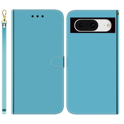 Google Pixel 8 Imitated Mirror Surface Leather Phone Case - Blue