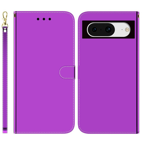 Google Pixel 8 Imitated Mirror Surface Leather Phone Case - Purple