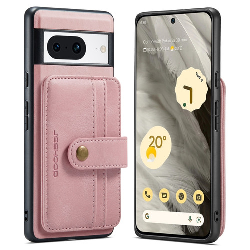 Google Pixel 8 JEEHOOD RFID Blocking Anti-Theft Magnetic PU Phone Case - Pink