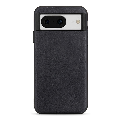 Google Pixel 8 Lambskin Texture Genuine Leather Phone Case - Black