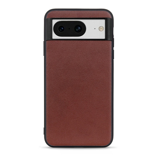 Google Pixel 8 Lambskin Texture Genuine Leather Phone Case - Brown