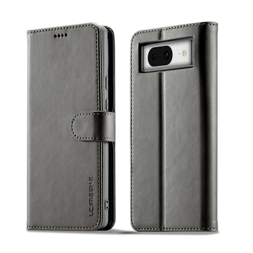 Google Pixel 8 LC.IMEEKE Calf Texture Horizontal Flip Leather Phone Case - Grey