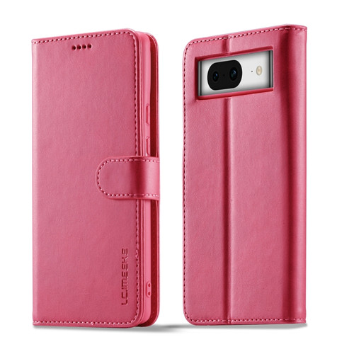 Google Pixel 8 LC.IMEEKE Calf Texture Horizontal Flip Leather Phone Case - Red