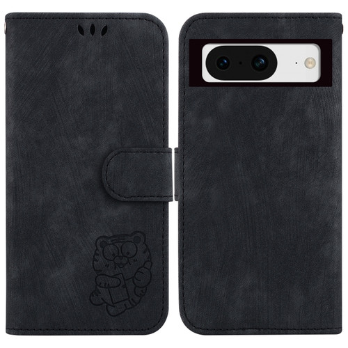 Google Pixel 8 Little Tiger Embossed Leather Phone Case - Black