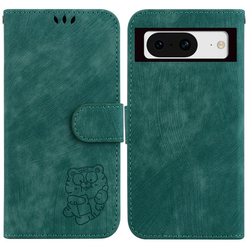 Google Pixel 8 Little Tiger Embossed Leather Phone Case - Green